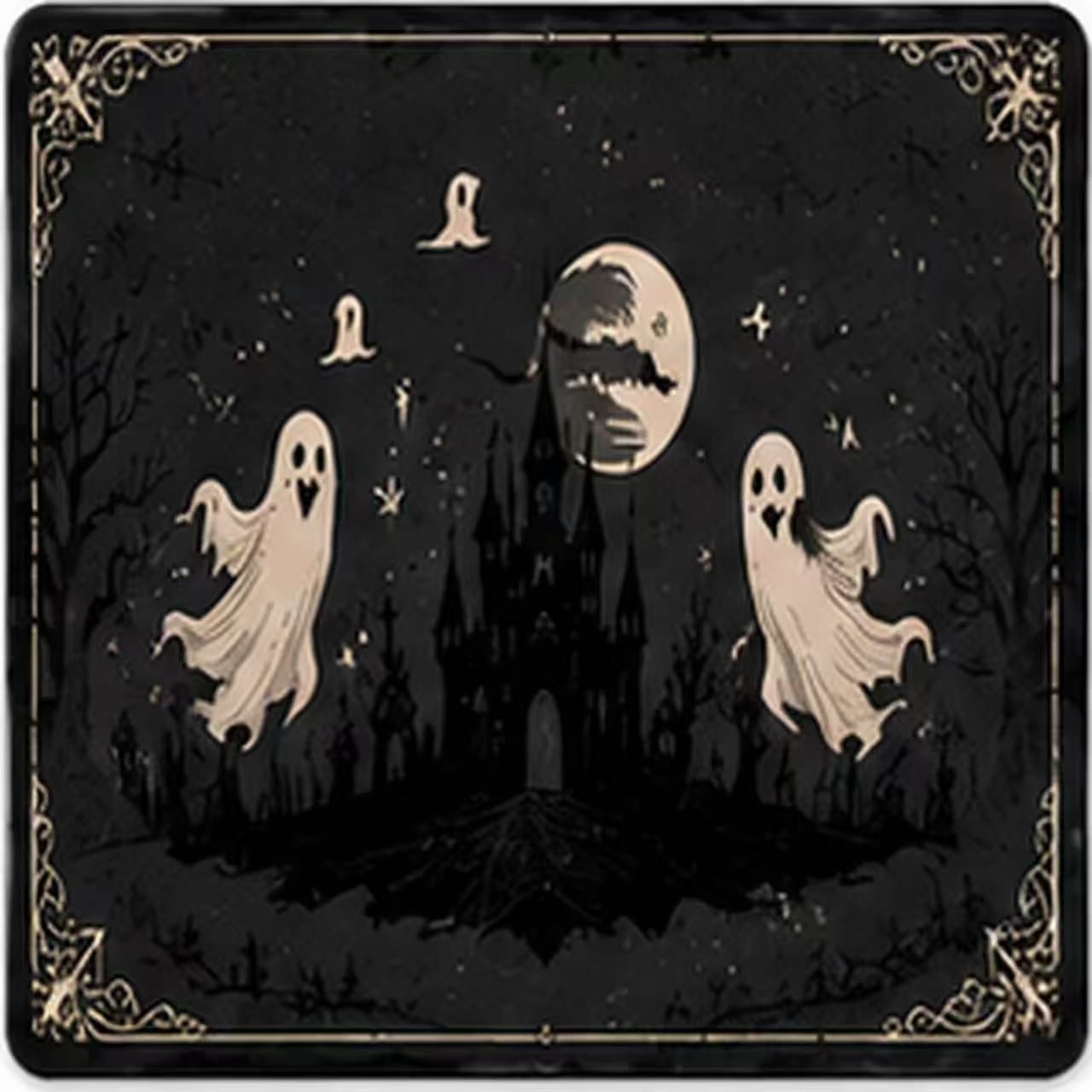 Ghost Castle Halloween mahjong table cover