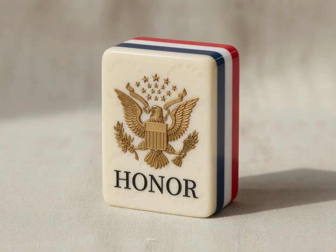 Stars and Stripes patriotic American Mah Jongg multi-layer acrylic tile