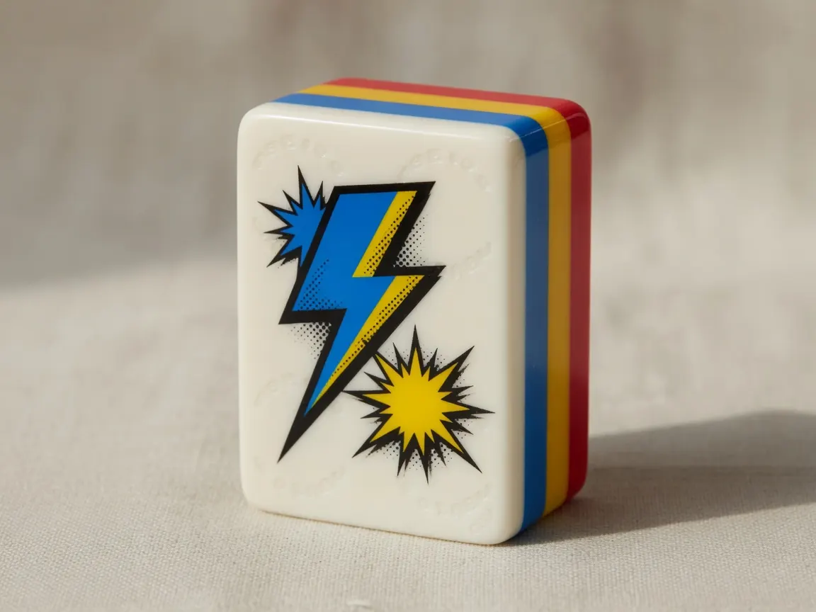Superhero Comic custom American Mah Jongg tile — original pop-art power icons