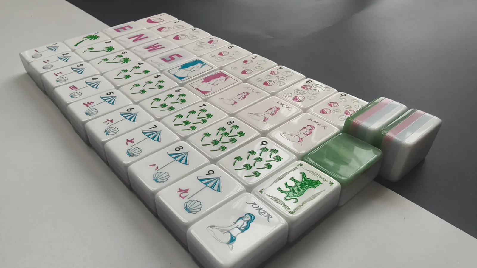 Custom multi-layer acrylic American Mah Jongg tiles