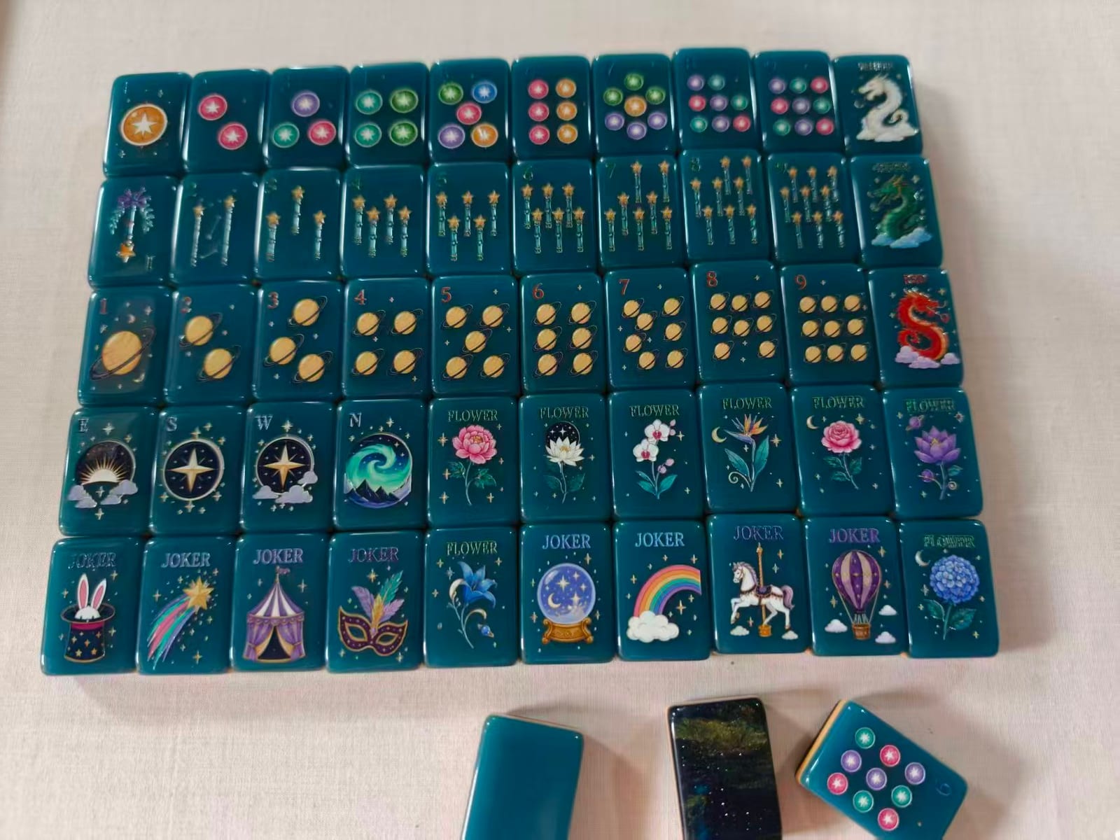 Midnight Galaxy American Mah Jongg Set — Teal Night Sky, In Stock
